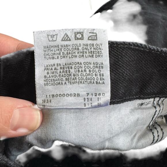 Wrangler Cut Reworked DIY Off Black Denim Jean Shorts Raw Hem Size 38 Festival - Picture 10 of 12